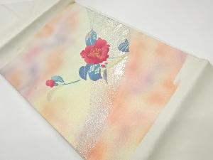 リサイクル　椿模様織出し名古屋帯